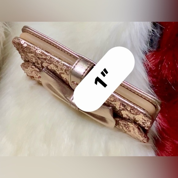 Loungefly x Disney Sequin Wallet Rose Gold Minnie Mouse Phone Case & Card Holder - Picture 6 of 17